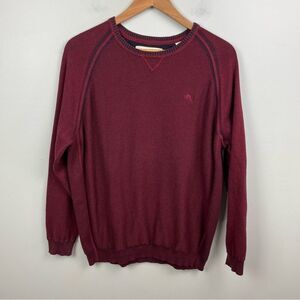 Tommy Bahama Mens Sweater Large Red Accent Stitching Cotton Marlin Logo